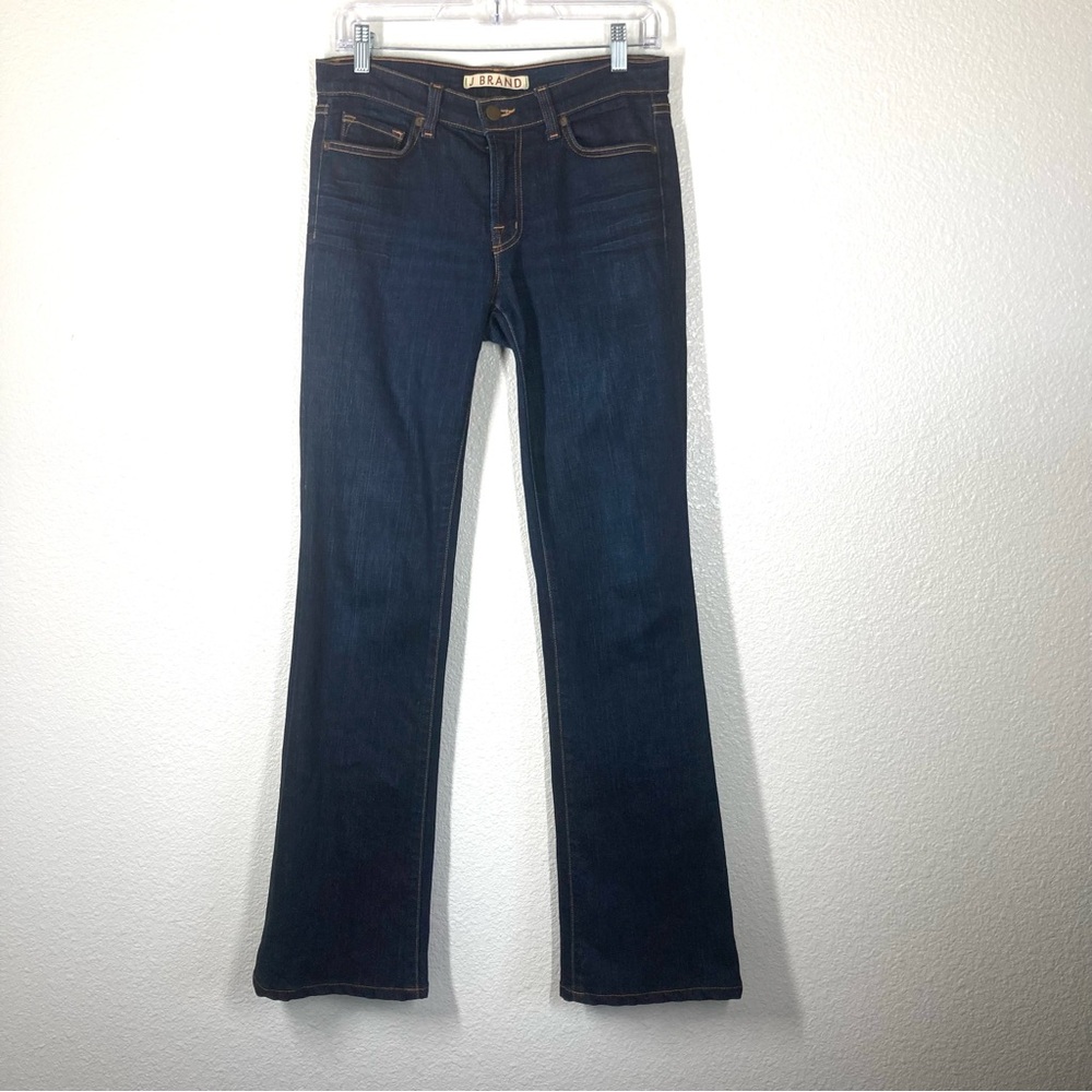 J Brand Womens Boot Cut Denim Jeans Dark Wash 27 Cotton Mid Rise 32" inseam - Picture 6 of 16